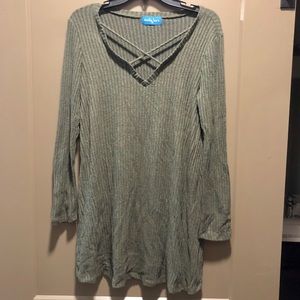 Olive Dress with Sweater Feel
